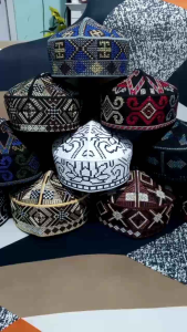 MF peci songkok pakistan full bordir / kopiah haji sholat santri pria dewasa terbaru