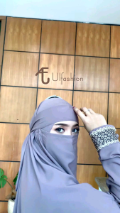 Ulfashion gamis syari polos set hijab zakiyya gamis cadar terbaru bahan wolfish luxury