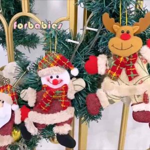 (2pcs)1pair Santa Claus Snowman decorations Christmas tree ornamentsChristmas Tree Hangingdecor