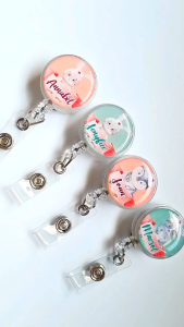 PERSONALISE Nurse Cute Animal Theme Badge Reel (Clip On) For Cardholders/Work ID