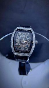 (Tặng vòng tỳ hưu) Đồng hồ nam PINTIME WATCH dây da đính đá