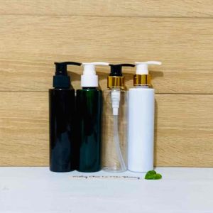 Chai lọ nhựa 150ml Vai Ngang màu Xanh/Nâu/Trắng Trong/Trắng Sữa(Sứ)-Vòi nhấn cao cấp đủ loại/Đen-Trắng-Khóa Vàng-Nắp Bật