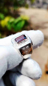 Natural Untreated Mozambique Red garnet silver handmade ring