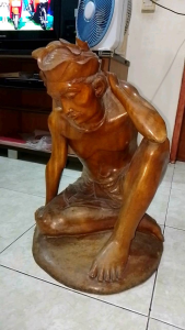 Patung Ukiran Kayu Jati Pak Tua