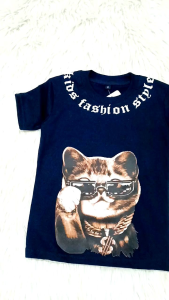 KFS 122 t-shirt Baju Kaos Anak Laki-laki Perempuan Motif Kucing Keren Katun Premium 1 Tahun Sampai 10 Tahun