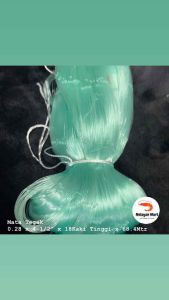 0.28 x 4 1/2” x 50Mata(18Kaki Tinggi) x 68.4Mtr(Mata Tegak)Isi Jaring Kosong/Pukat Ikan/Hijau Fishing Net