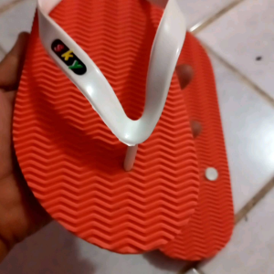 sandal jepit karet sky merah tali putih rubber