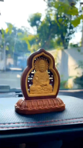 Tượng Phật Di Lặc Và Quan Âm Bằng Gỗ Hoàng Dương Để Taplo Ô Tô -  Bàn Làm Việc