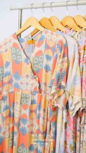 Mocaca.id - daster kimono homedress adem bumil busui friendly kancing sakura aktif tali samping sangat nyaman di pakai