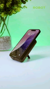 Powerbank Magnetic Magsafe Wireless Robot RT15 10000mAh 20W With Stand Original Bergaransi