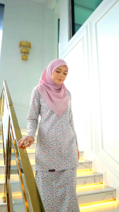 [ 1180 ] Baju Kurung Cotton Sedondon Tema Cream by Dhia Cotton
