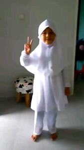 Setelan Gamis Manasik Haji Anak Perempuan Sudah 1 Set Celana Baju Jilbab Setgam Anak Kekinian