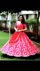 [PRE-ORDER] Semistitched Embroidered Lengha ( Delivery 10 Days )