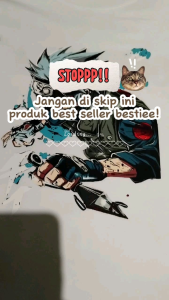 Hatake Kakashi Kaos Distro Anak Anime Naruto Uzumaki Bahan Cotton Combed 30s