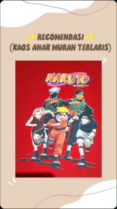 T-shirt Anime Naruto Uzumaki & Kaos Anak Distro Naruto