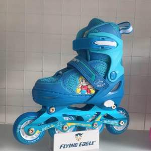 Giày Patin Papaison KID 3 Xanh – 8 Bánh Sáng có nút tăng / giảm size  Sài 4-5 năm