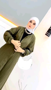 Elvira Dress Ladycrush Resleting Depan Busui Tangan Wudhu Friendly Tali Samping