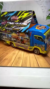Promo Mainan Anak truk Oleng kayu Remote control UPIN IPIN Putih Terlaris  Lengkap Lampu Terpal