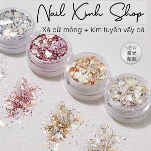 [Mới] Hủ kim tuyến Xà cừ nail mỏng phụ kiện trang trí móng tay màu mới