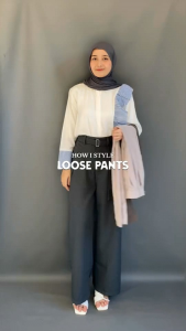 Loose Pants 332 PREMIUM Trousers Wanita Anti Kusut - Celana Kulot Highwaist Wanita Bahan Jatuh Celana Kantor Formal / Casual - Batik Ootd