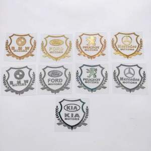 Tem kim loại cán mỏng BMW Ford Peugeot Mercedes trang trí ô tô xe máy nón bảo hiển