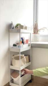 Rak Dapur Serbaguna  4 Susun Roda Design Motif Elegan Bahan Ringan Lebih Fleksibel GSF 6404