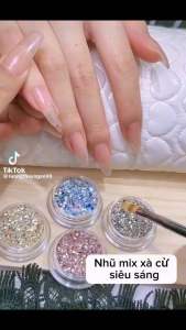 Set nhũ rắc khổng tước siêu sáng đẹp 6 hũ tạo kiểu nail