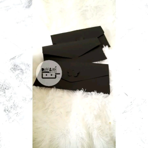 Amplop Uang Panjang Tanpa dilipat Polos Kraft Hitam Rustic Vintage Coklat Tanpa Lem Perekat