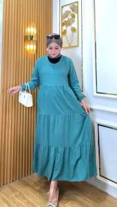 Gamis Syari Twill Polos Terbaru Rayon Kandel Super Premium Gamis Jumbo Busui Lengan Panjang Kerut Murah | Baju Muslim Wanita Kekinian 2024 dress muslim termurah midi polos model terbaru gamis jumbo polos termurah