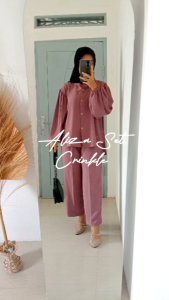 Setelan Crinkle Wanita Dewasa - Aliza Set