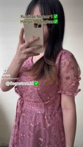 Dress Pesta wanita Populer 레니 Dress Brukat Tile Lapis Jersey Korea tebal Wanita Casual | Dress Bridemaids Seragam | Acara Natal Promnight Kondangan Birthday Party Boat Neck | Mewah Korean Look