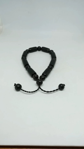 gelang kayu kelor hitam bulat kombinasi tabung model tarik h187