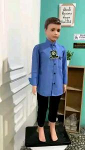 BIRU MUDA KEMEJA POLOS ANAK LENGAN PANJANG BAHAN CIGARET KEMEJA ANAK LAKI LAKI USIA 3 - 13 TAHUN