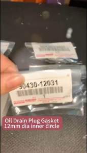 *ORIGINAL VIOS INNOVA CAMRY ALTIS PERODUA KANCIL MYVI AXIA OIL DRAIN PLUG GASKET/ ENGINE OIL PAN GASKET 90430-12031