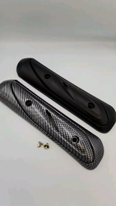 Cover Knalpot Honda Vario 110 Karbu Karbon Dan Hitam Plus Baut - Tameng Knalpot Honda Vario 110 Karbu