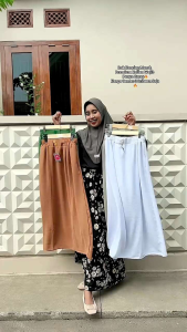 ( 30 WARNA ) Rok kancing crinkle airflow premium - rok panjang jumbo