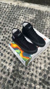 Sepatu pria wanita - Sneaker Triple black Quiferstep Odisi Basic High Full black Sekola remaja sneakers hitam tinggi kasual spatu sekolah full black kanvas