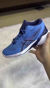 GIÀY BÓNG CHUYỀN A.S.I.C.S SKY nam cổ caomàu xanh dương chuyên cày sân bê tông.bảo hành keo 6 tháng