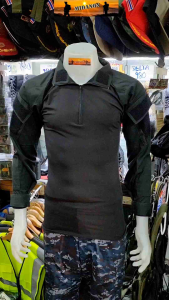 เสื้อคอมแบทเชิต เสื้อยุทธวิธี COMBAT SHIRT เนื้อนาโน เกรดทหาร รุ่นใหม่New เขียว