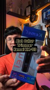 Mesin Cukur Rambut Elektrik Kemei Low Noise Rechargeable LED Display Barbershop Jenggot Kumis Sisir