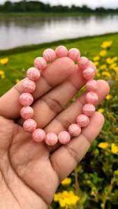 🌸 สร้อยหินโรโดโครไซต์ เเท้ ( Rhodochrosite )  หินสีชมพูที่เป็นตัวแทนของหินแห่งความรัก💖