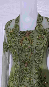 set kebaya wisuda kebaya modern kutubaru sage + rok lilit