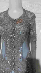 Set Kebaya Pesta Kebaya Modern Kebaya Silver + Rok Lilit