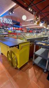 รถเข็นขายของขนาดยาว120กว้าง50สูง90ท๊อปไม้ยางพารา