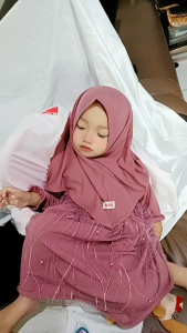 Alqa Set Gamis & Krudung Jersey Premium Bayi 03612 Bulan Anak 123 Tahun
