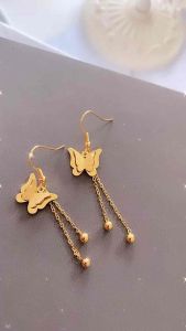 Anting Juntai Kupu Kupu Titanium Dewasa Gold CXB257