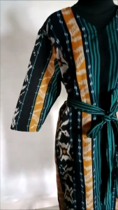 GAUN TENUN WANITA BAJU PESTA BAJU KONDANGAN DRESS TENUN MOTIF RUMBAI TALI