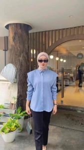 ANDINI BLOUSE POLOS SHAKILLA PREMIUM (Free Bross) - Kemeja Wanita Kekinian - Kemeja Lengan Kancing 2