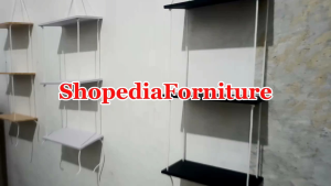 Hiasan Dinding Rak Gantungan Tali & Papan Hias Elegan