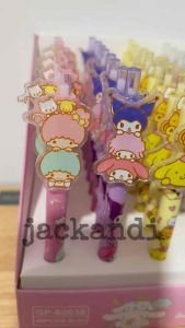 Pulpen Anak Sanrio Kuromi Cinnamoroll Cetek Pen Gel Karakter Lucu Kartun Akrilik
